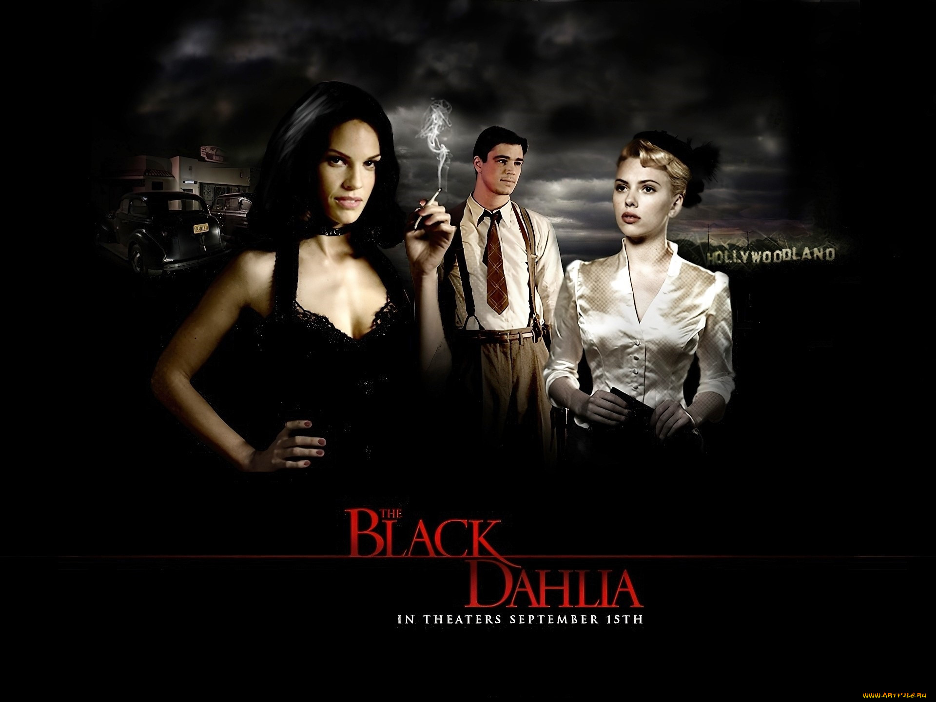 кино фильмы, <b>black</b> <b>dahlia</b>, женщины, мужчина, сигарета.